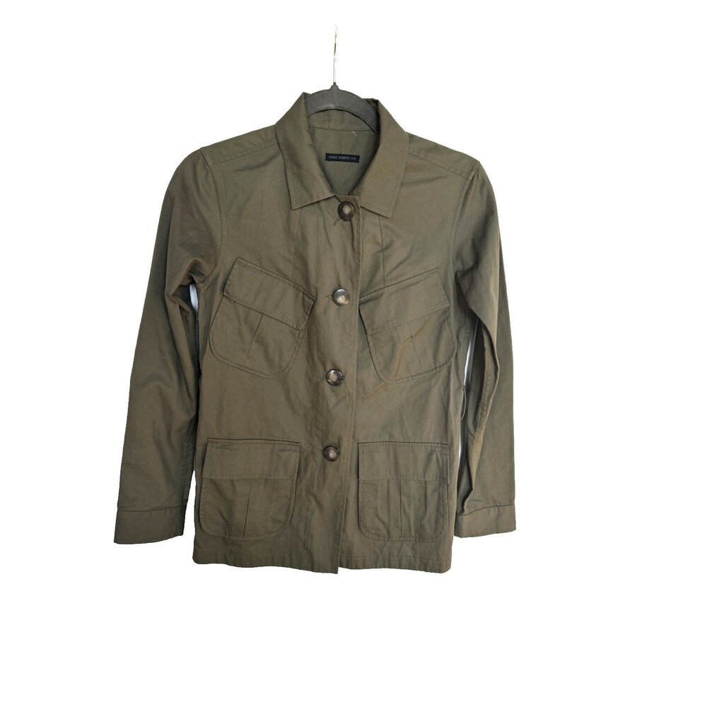 Engle Roberts Women Light Cotton Safari Jacket/Shirt Army Green XXS Belt Missing